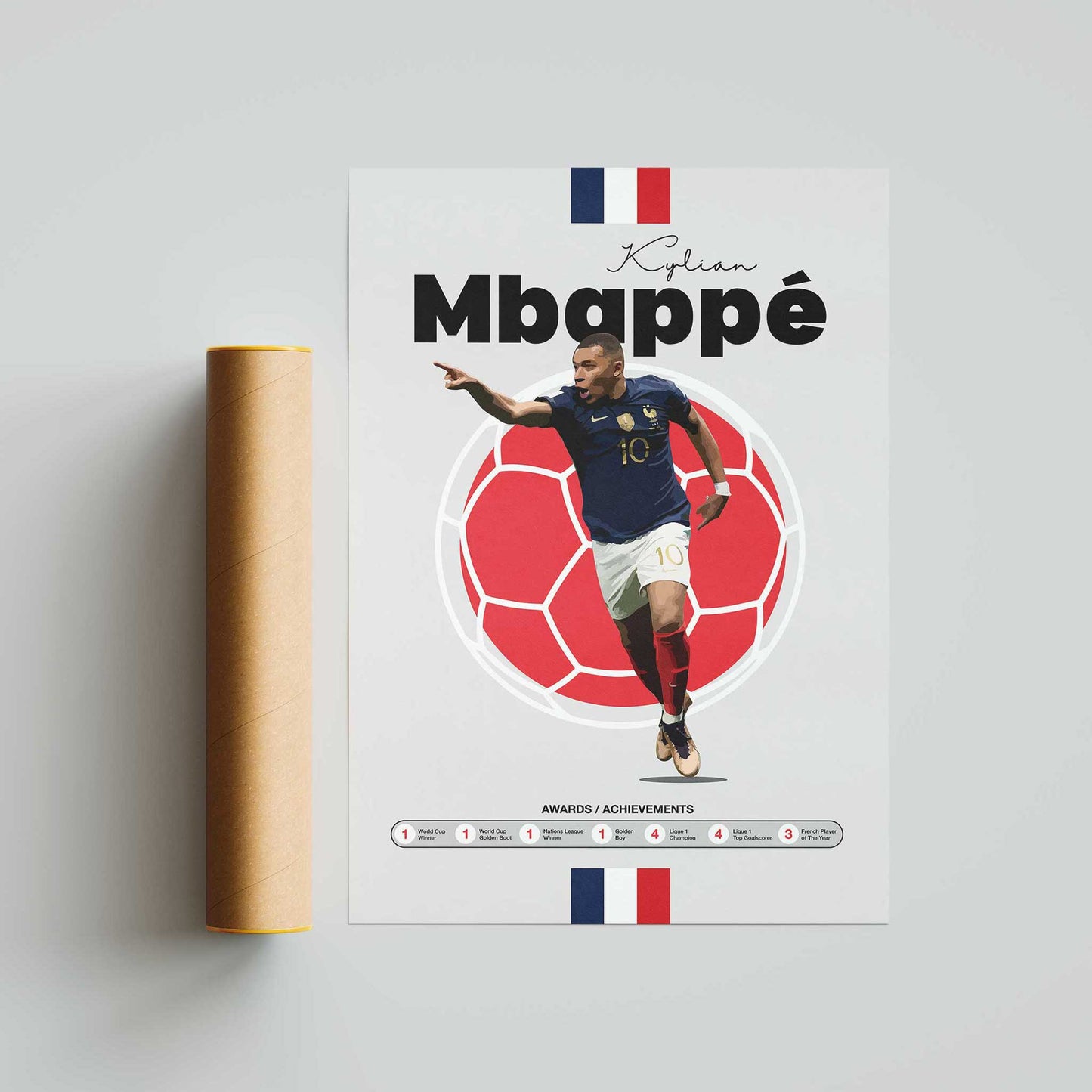 Kylian Mbappé - Legendary Player Profile Football Poster