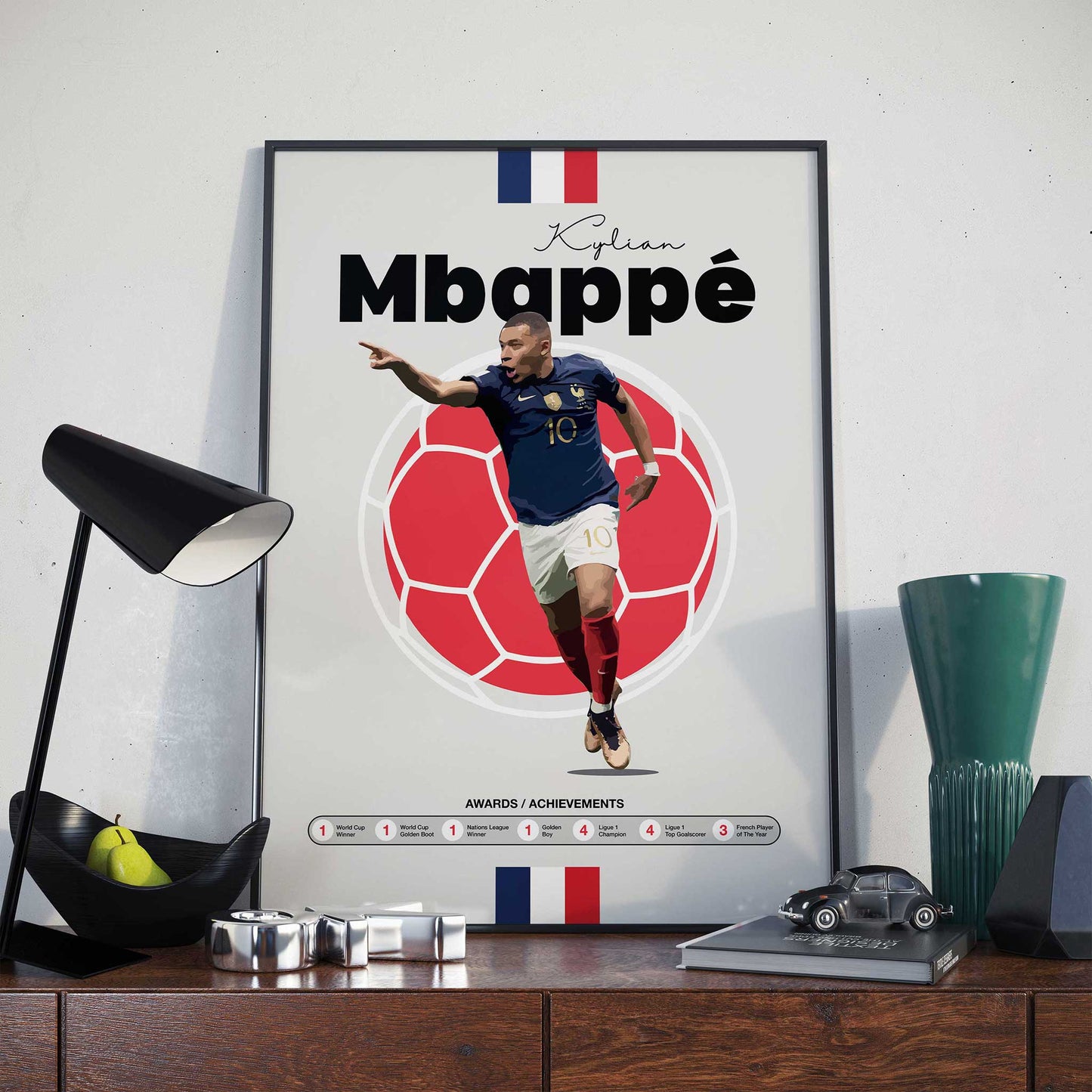 Kylian Mbappé - Legendary Player Profile Football Poster – First 11 Studio