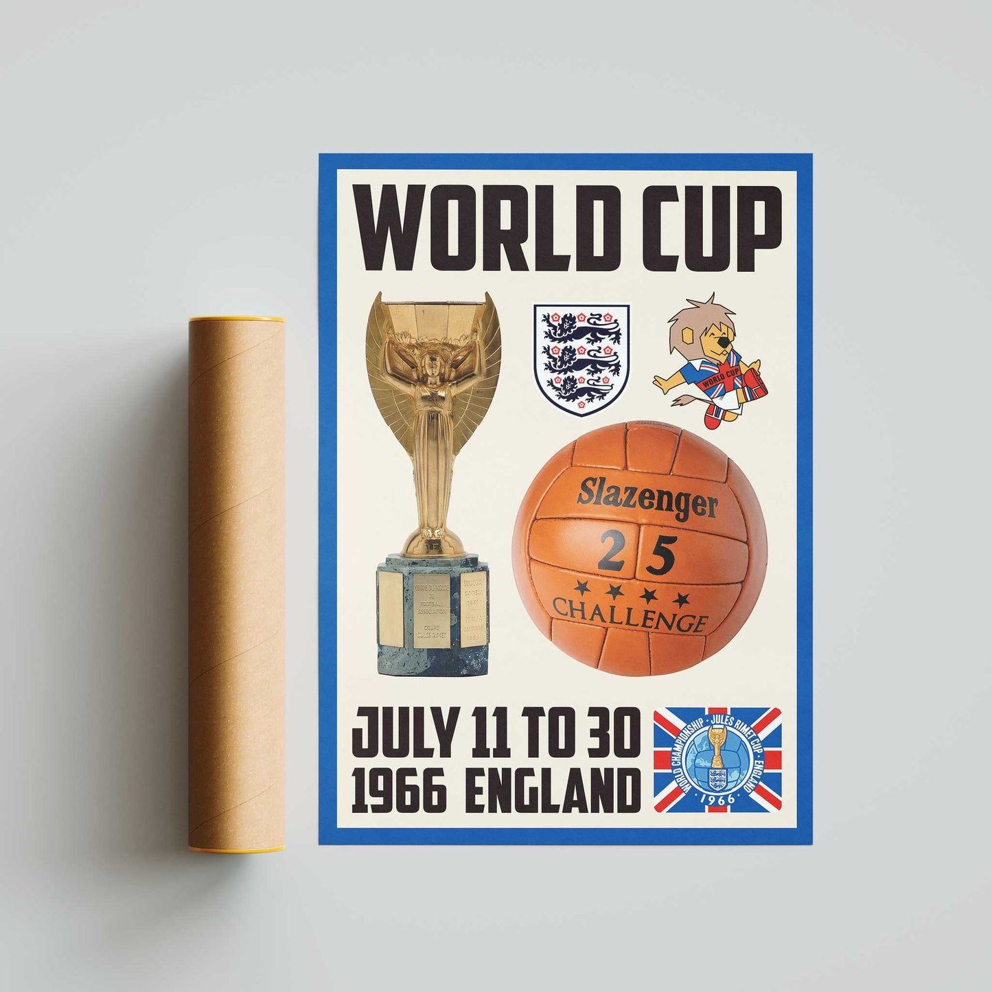 World Cup 1966 England Retro Football Poster